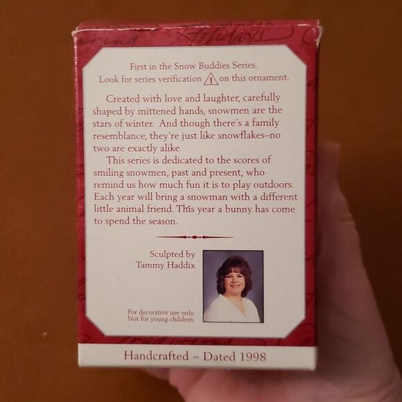 Vintage Hallmark Keepsake Ornament - 1st in Snow Buddies Series - Dated 1998 - Picture 9 of 12